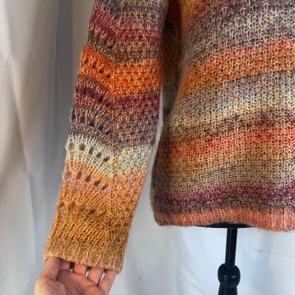 Elsmanda Colorful Made in Italy Mohair Alpaca Wool Blend Sweater Size Small - Picture 7 of 9
